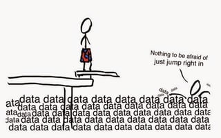 stick figure diving into a pool of data