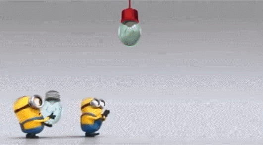 gif of minions teamwork collaboration screwing in a lightbulb