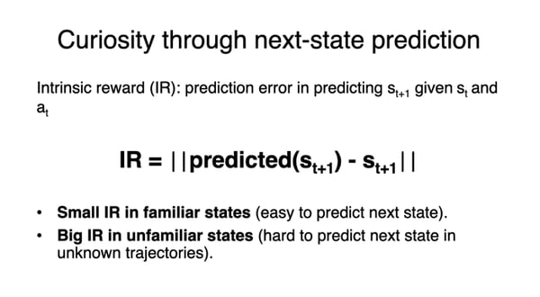 Curiosity through next state prediction