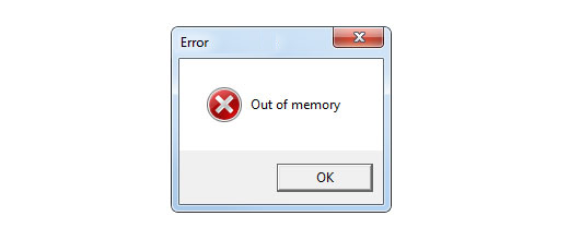 out of memory error message