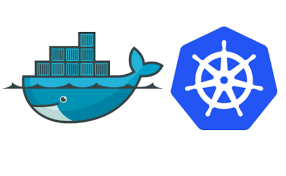 Docker and Kubernetes logos
