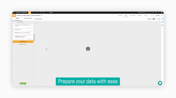 Data transformers in Dataiku make it easy to transform data with no code required.