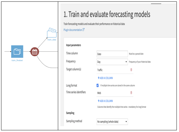 train and evaluate forecasting models plugin