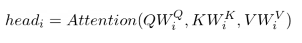  Each head then reuses this mechanism with projection matrices.