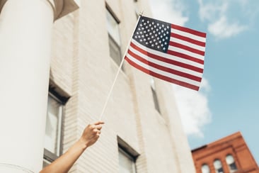 american flag waving