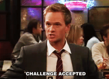 challenge accepted barney gif