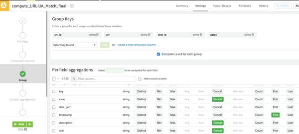 group by recipe in Dataiku DSS