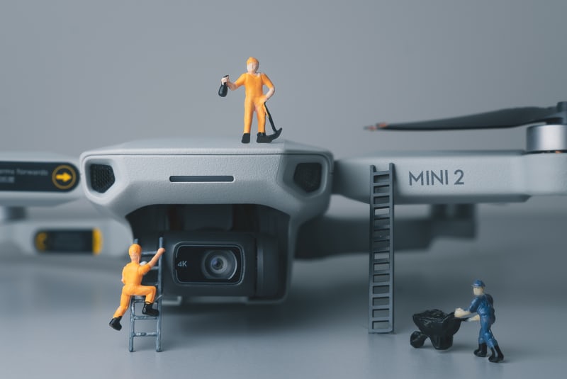 drone with little people 