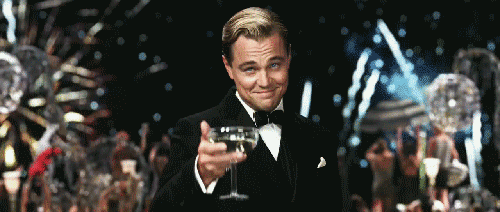 The great gatsby raising a glass