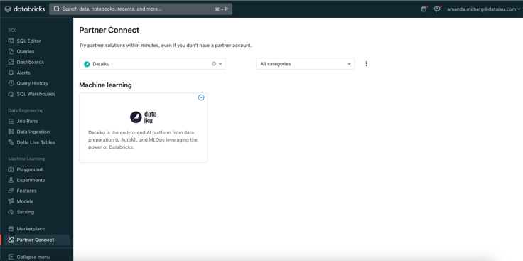 Databricks partner connect