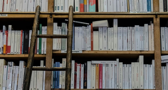 books and a ladder