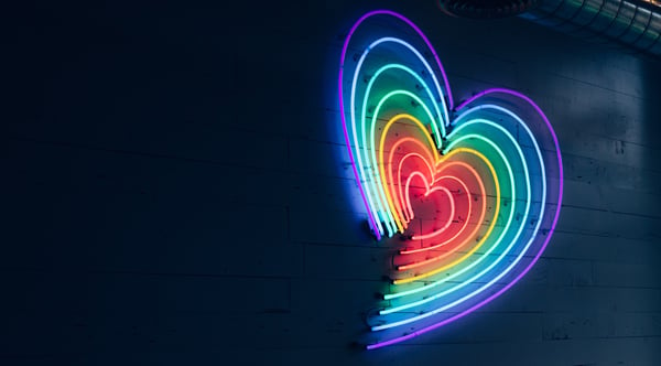 queer tech inclusion with a neon heart