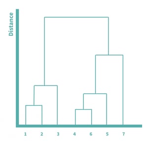 Dendrogram to show the hierarchical relationships