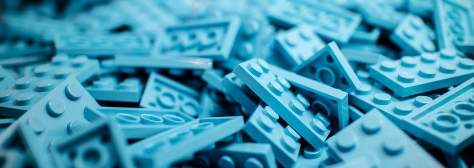blue lego pieces