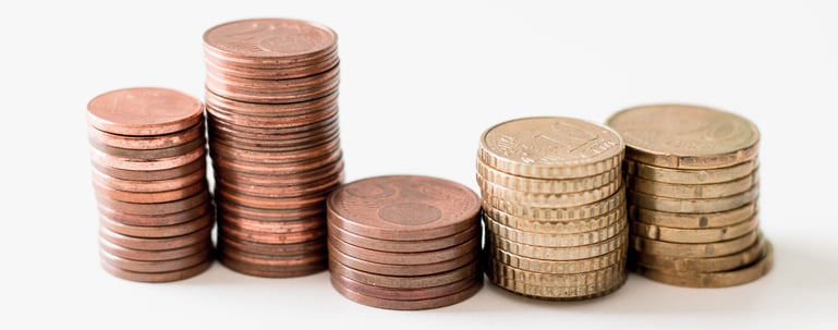 stacks of euro coins