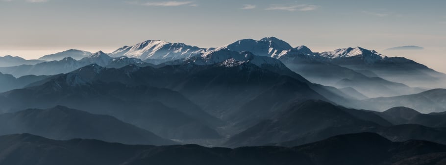 snowy mountain range landscape