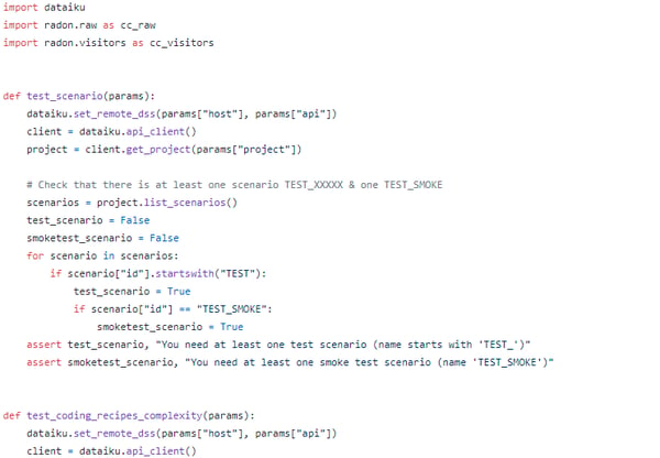 Using Dataiku DSS Python client to run unit tests