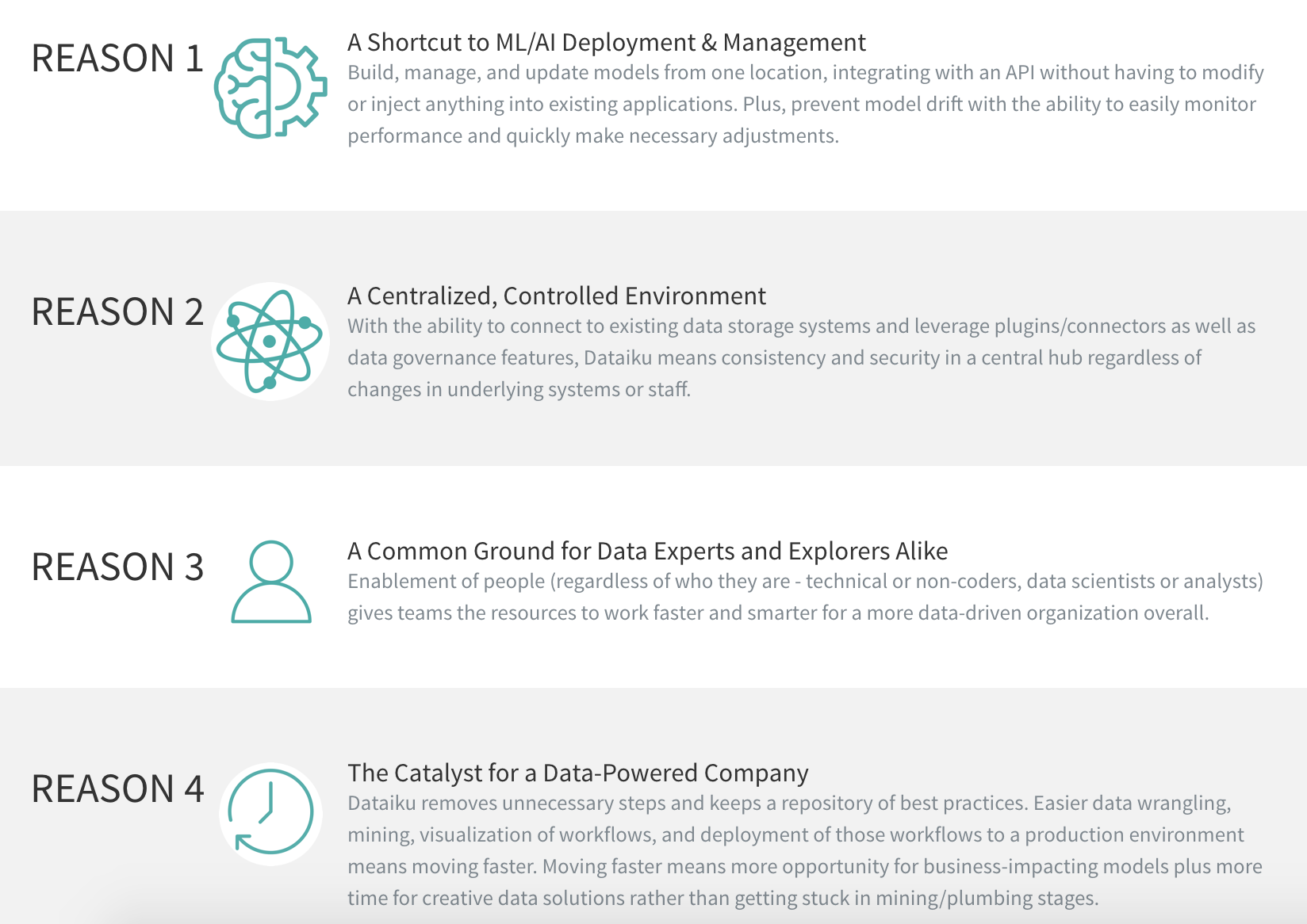 reasoons for choosing dataiku