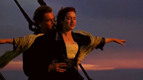 Titanic gif at front of boat