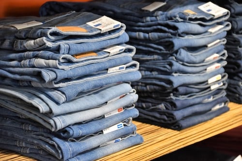 jeans in a store