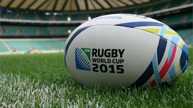 Rugby 2015 World cup ball on field