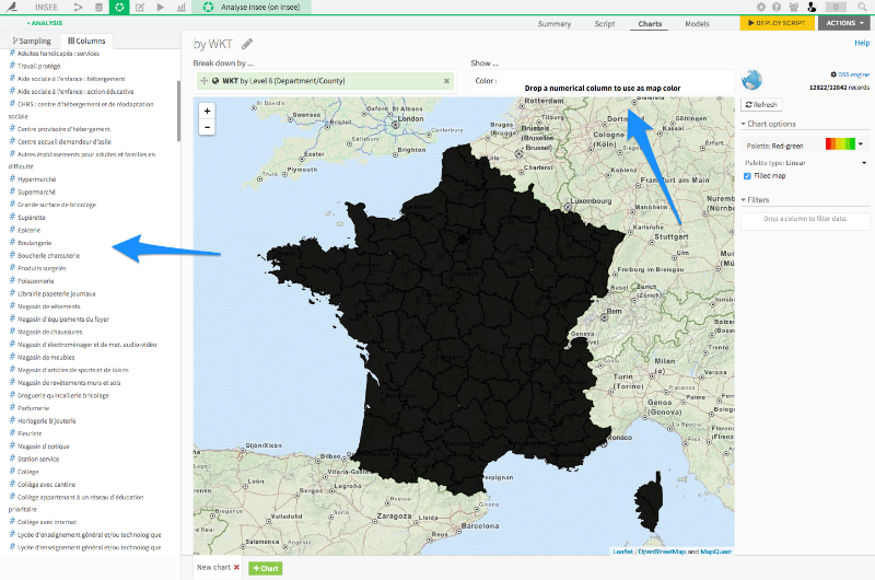 Making an interactive map of France with Dataiku DSS
