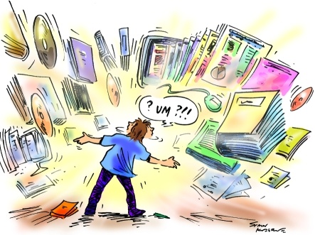 Too much data news cartoon