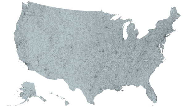US zipcodes map