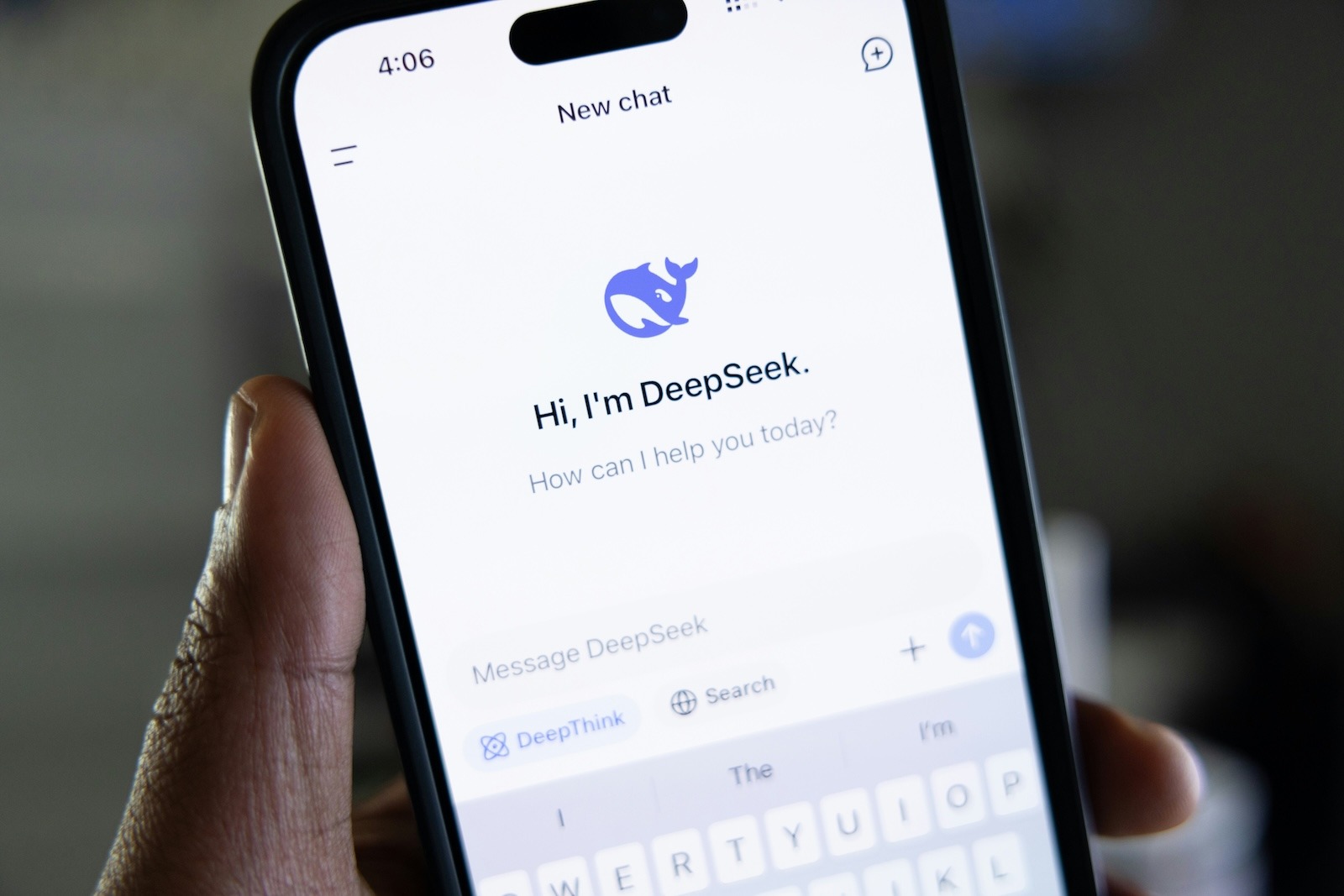 Deepseek app on a phone