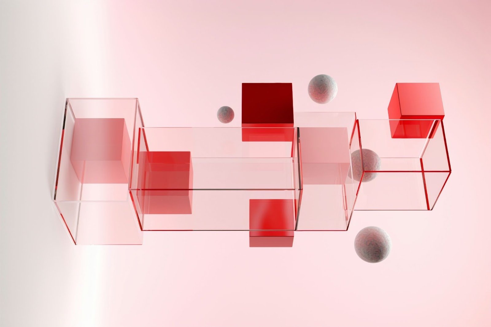 Red abstract squares